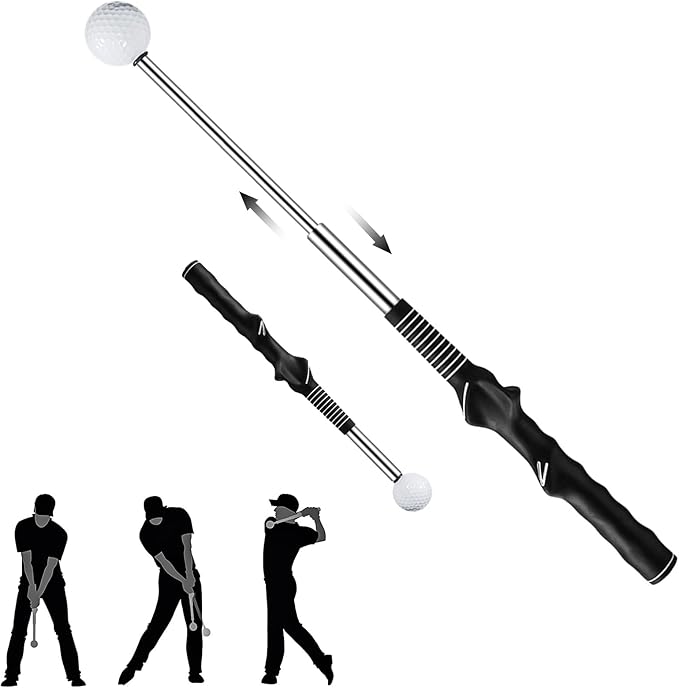 Retractable Golf Swing Training Aid - Golf Swing Trainer, Portable Grip Trainer for Indoor & Outdoor Practice, Improving Strength