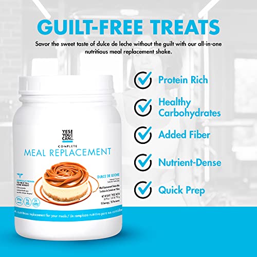 Yes You Can! Complete Meal Replacement - 15 Servings, 20g of Protein, 0g Added Sugars, 21 Vitamins and Minerals - All-in-One Nutritious Meal Replacement Shake (Dulce De Leche)