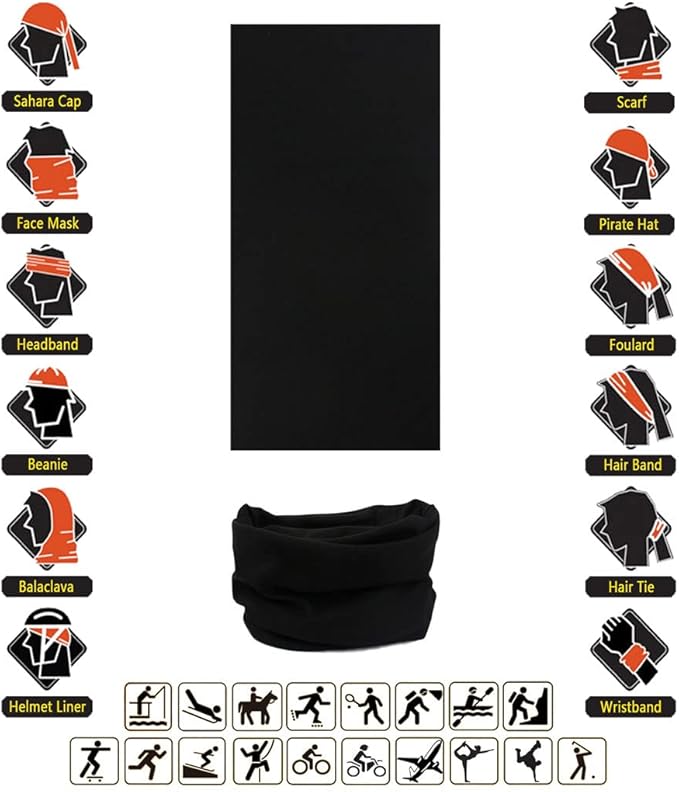 Headband Neck Gaiter Head Wrap Headwear Face Mask Magic Scarf Bandana for Men and Women