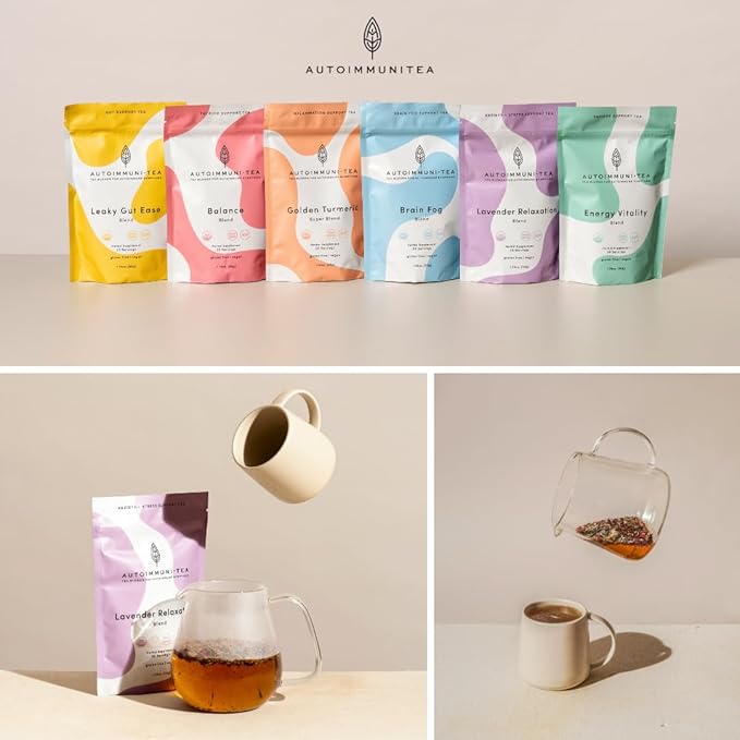 AutoimmuniTea – AIP Stress Relief, Bedtime Blend for Restful Sleep, Calming Tea for Stress, Lavender, Tulsi, Passion Flower Organic Blend - 15 Tea Bags (30 Cups)