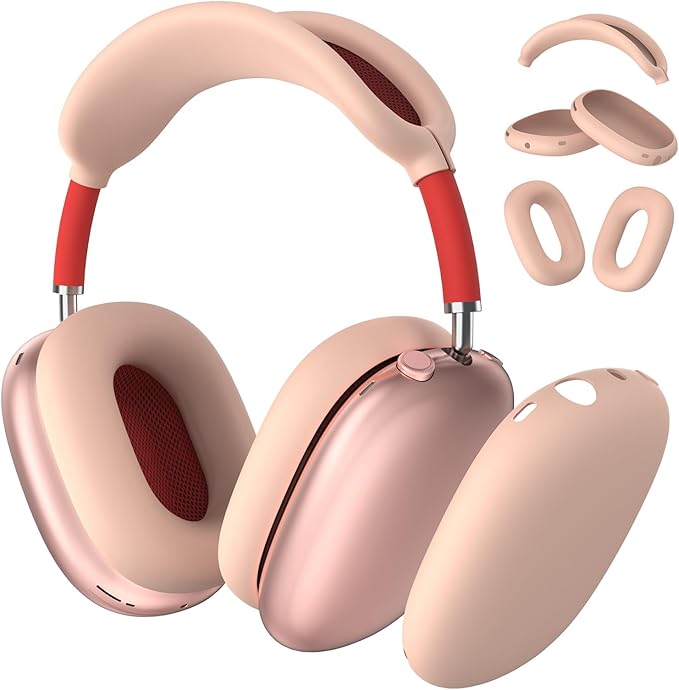 Silicone Case Cover for AirPods Max Headphones, Anti-Scratch Ear Pad Case Cover/Ear Cups Cover/Headband Cover for AirPods Max, Soft Sweat-Proof Silicone Protector Accessories for Apple AirPods Max