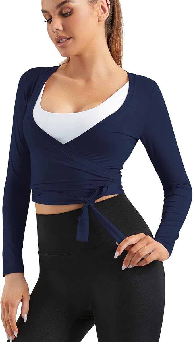 Women Tie Front Shrug Long Sleeve Bolero Cardigan Lightweight Casual Tops