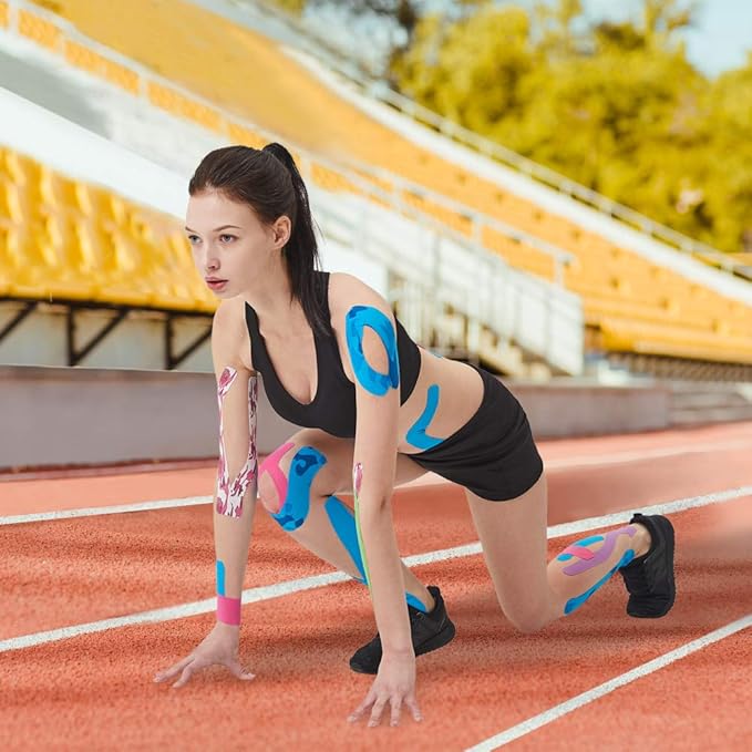 AUPCON Kinesiology Tape Elastic Tape Hypoallergenic Breathable Cotton Sports Muscle Tape Adhesive Tapes for Medical Purposes