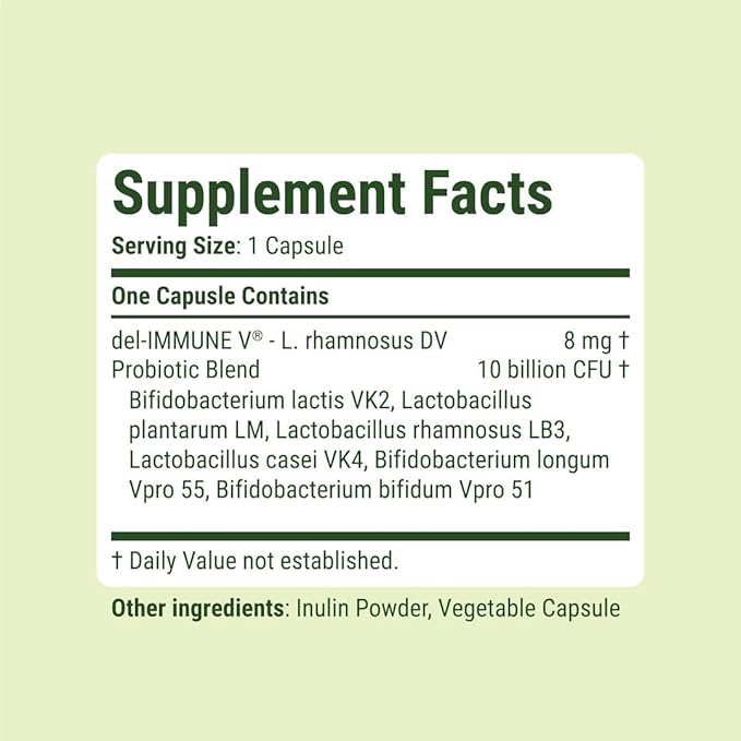 Stellar Biotics - Delpro Probiotic (+ Del-Immune V & Prebiotic Blend) Promotes Optimal Gut Health, Digestion, Immune Support & Mood (60 Capsules)