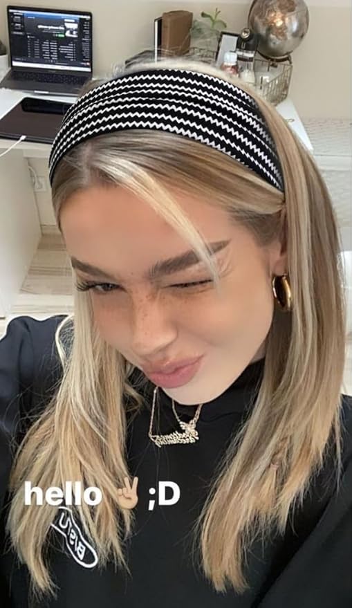 TERSE Cheetah Headbands for Women Short Hair Non Slip Elastic Sweat Hairbands Leopard Print Soft Fabric Hair Bands Workout Yoga Running Sport Thin Hair Wrap for Girls