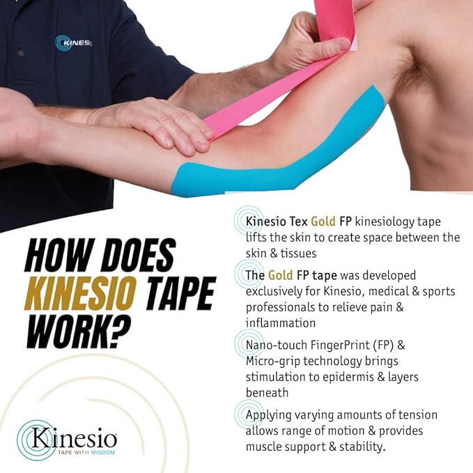 Kinesio Taping - Elastic Therapeutic Athletic Tape Tex Gold FP - Bulk Roll - Blue – 2 in. x 103 ft