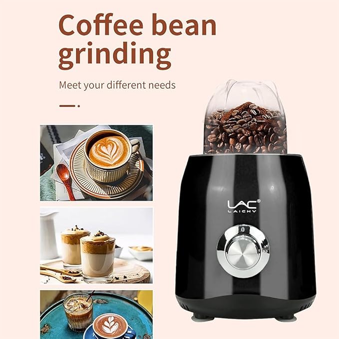 Blender for Smoothies,Personal Blender and Grinder Combo for Kitchen with a 54oz Portable Smoothie Cups,Shakes,Juices,Frozen Drinks and a 12oz Coffee Cup with Seal Cover for Coffee Beans(Black)