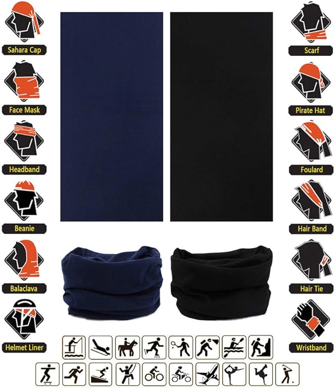 Headband Neck Gaiter Head Wrap Headwear Face Mask Magic Scarf Bandana for Men and Women