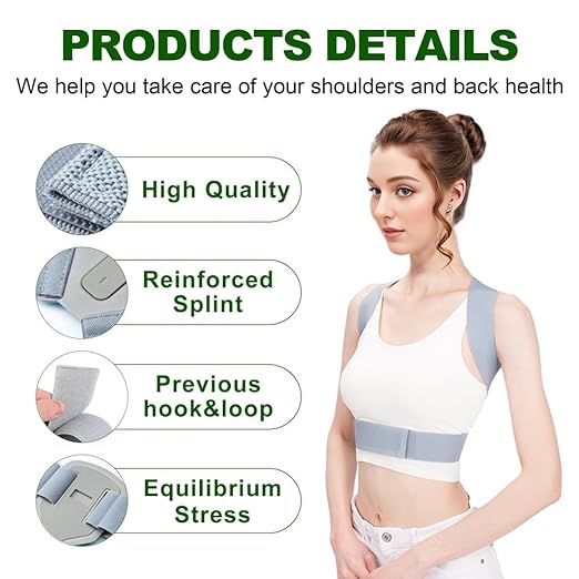 Posture Corrector for Women,Invisible Back Brace for Hunching and Bad Posture,Relieve Shoulder and Neck Muscle Pain,Adjustable Posture Brace for Upper Back Support (Small)
