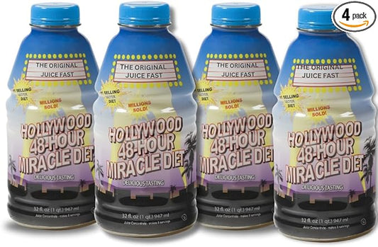 48-Hour Miracle Fruit Juice Cleanse Diet 4-Pack, Detox Cleanse for Weight Loss & Rejuvenation, Food Replacement, Fast Acting Diet, Delicious & Tasty Formula, 32 Fl. Oz.