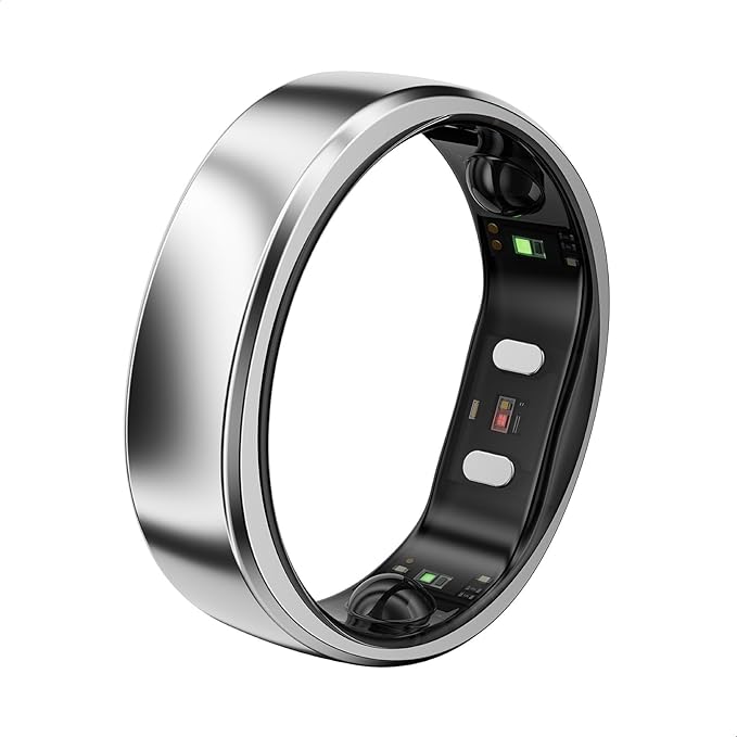RingConn Gen 2 Air, Ultra-Thin AI Smart Ring, 10-Day Battery Life, Fitness/Sleep/Stress/HR Tracker for Women&Men, No App Fee for Standard Features, iOS & Android Compatible (Size 11, Galaxy Sliver)