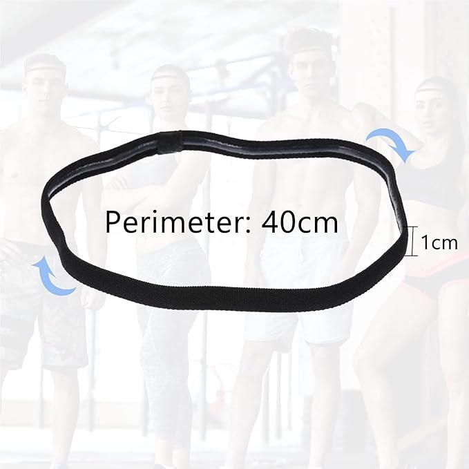 Sumind 4 Pieces Thick Non-Slip Elastic Sport Men Thin Headbands Football Hair Headbands for Women
