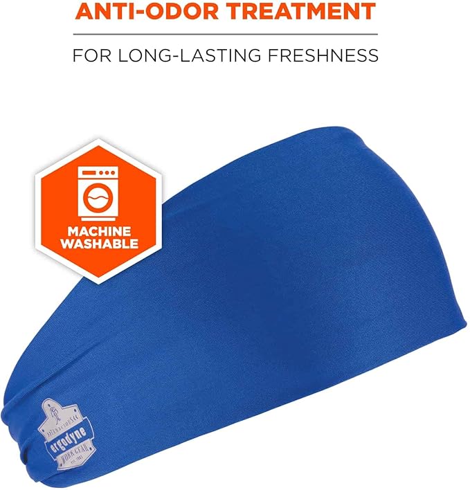 Ergodyne Chill-Its 6634 Cooling Headband, Sports Headbands for Men and Women, Moisture Wicking