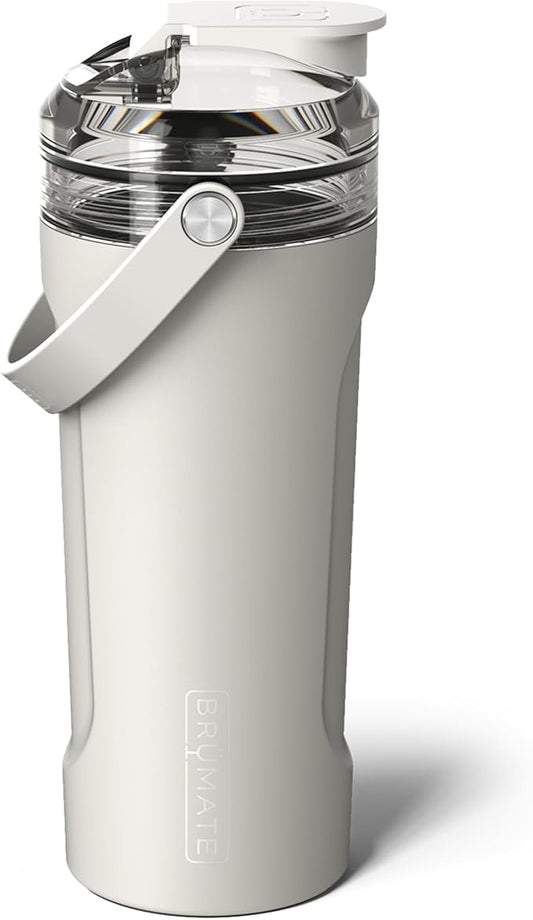 BrMate MultiShaker Blender Bottle | 100% Leakproof Insulated Stainless Steel Shaker | Protein & Pre Workout Bottle for the Gym | 26oz (Dune)