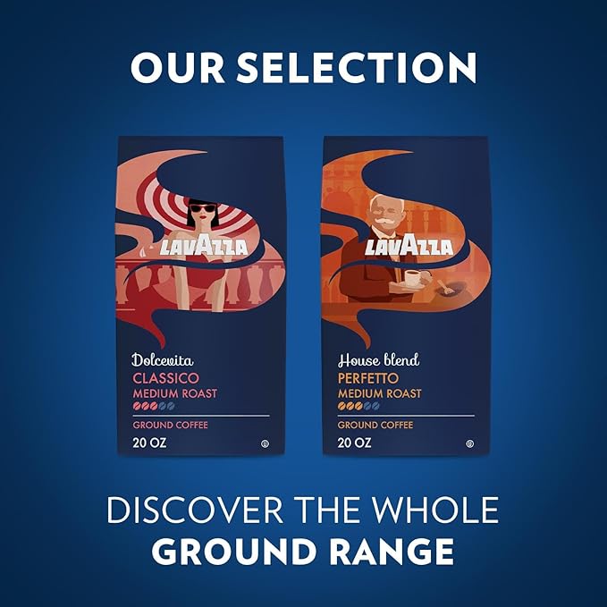 Lavazza House Blend Perfetto Ground Coffee 6 Bags of 20oz, Medium Roast, Full-bodied, Intensity 3/5, 100% Arabica, Ideal for Drip Brewers, (Pack of 6) - Package May Vary