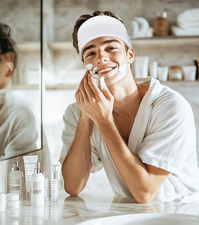 Sport Sweatbands for Men and Womem, 4 Pack, Double-Layer Workout Headbands, Sweat Wicking Hairbands for Fitness Running Football