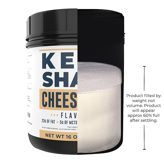 16oz Cheesecake Keto Meal Replacement Shake - Low Carb Keto Protein Powder Mix, High Fat Protein Shake with MCTs from Coconut Oil Powder, Collagen Peptides and Real USA Cream Cheese - 2 Net Carbs