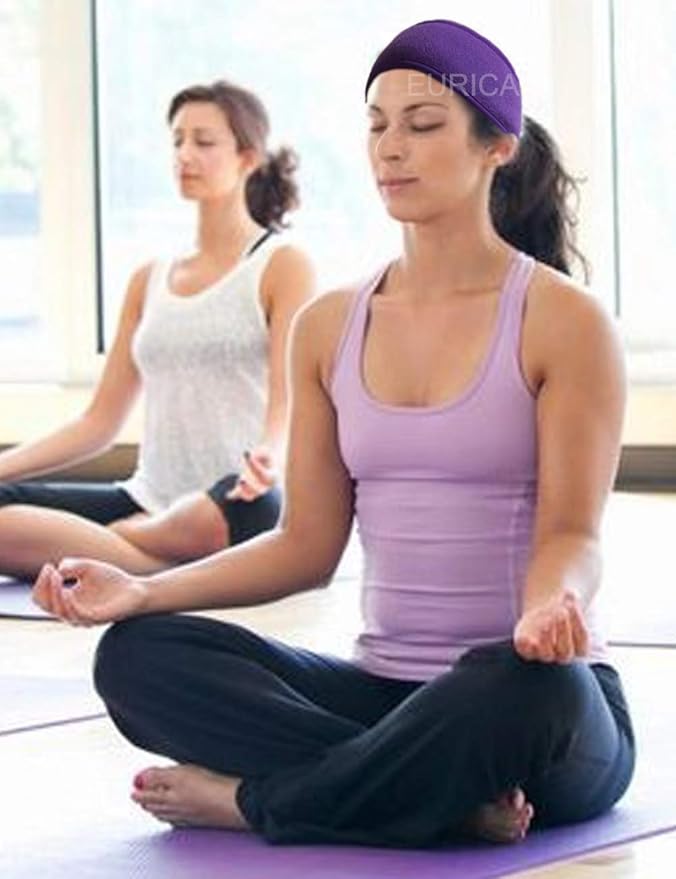 Spa Hairband Pack of 6 All Purple Non-slip Stretchable Washable Makeup Headband for Face Wash Facial Treatment Sport, 6 Count