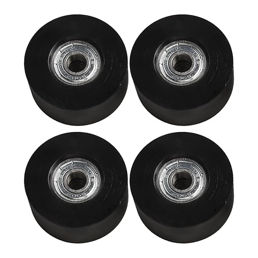 4 Pieces Fitness Trolley Seat Rail Rollers for Water Resistance Rowing Machine, Nylon Steel Cushion Moving Wheel, Row Machines Part Replacement for Home Gym Fitness Equipment