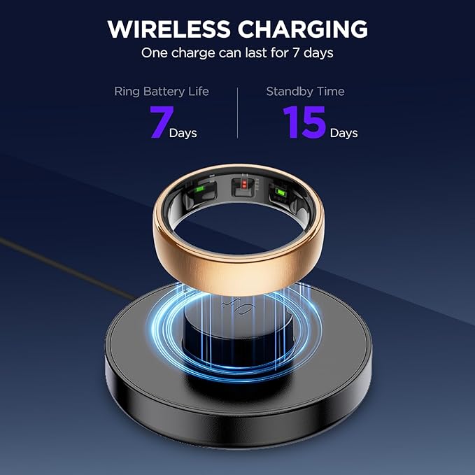 Fitness Tracker with Sleep Tracking, Smart Ring for Women Men, Activity Trackers Fitness Ring with 24/7 Heart Rate Monitor,Step Counter,Calorie Pedometer,No Subscription,for iOS Android(Rose Gold,#13)