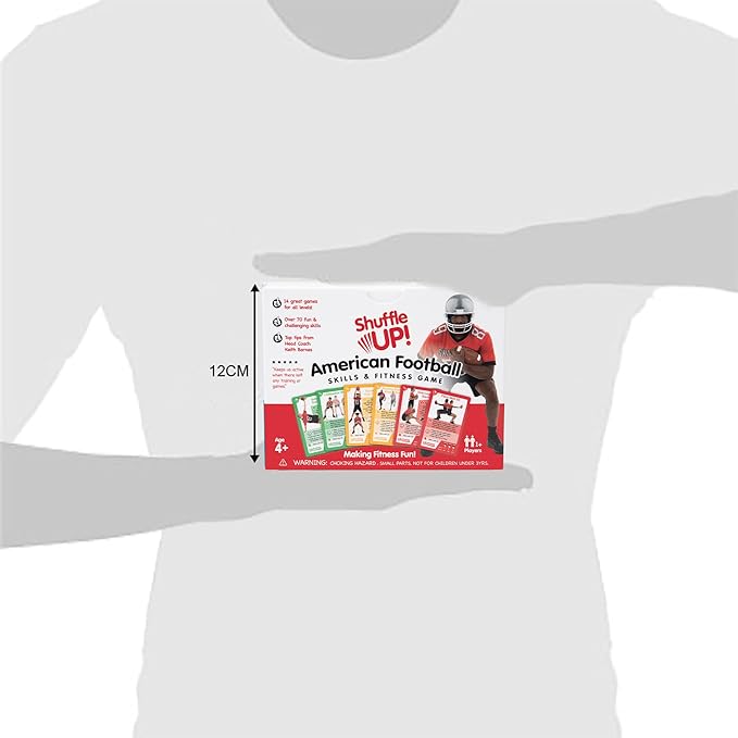 Shuffle Up American Football Card Game โ Kids Outdoor Garden Games with 70+ Fun & Active Fitness Workout Cards, American Football Gifts for Boys & Girls, Fun Family Games