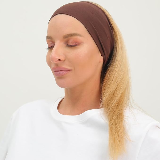 RITOPER Wide Headbands for Women Non Slip, Workout Yoga Running Womens Headband Boho Hair Bands for Women's Hair, Thick Sweat Head Bands Solid Head Wraps Bandana