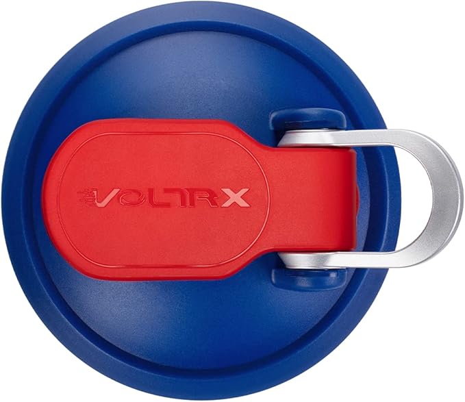 VOLTRX Electric Shaker Bottle - VortexBoost Portable USB C Rechargeable Protein Shake Mixer, Shaker Cups for Protein Shakes, BPA Free, Waterproof, Colored Light Base, 24 oz (Power Blue)