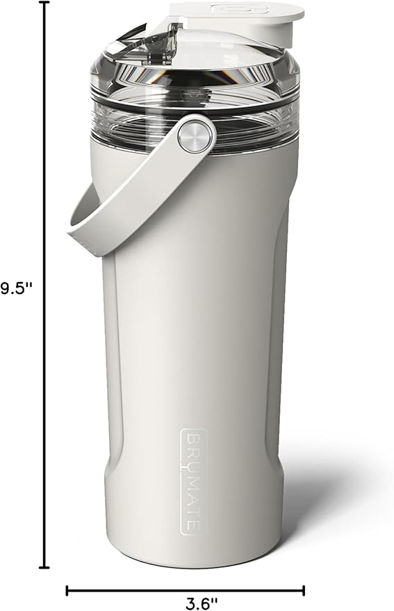 BrMate MultiShaker Blender Bottle | 100% Leakproof Insulated Stainless Steel Shaker | Protein & Pre Workout Bottle for the Gym | 26oz (Dune)
