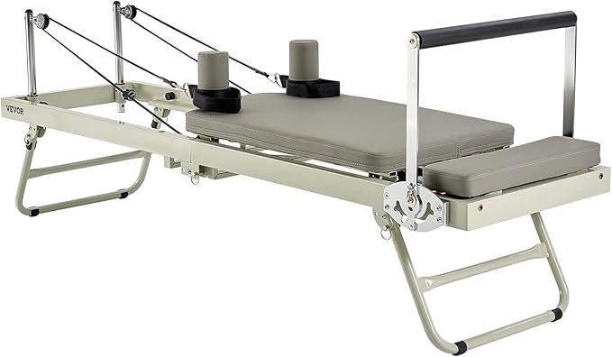 VEVOR Pilates Reformer Machine, Pilates Workout Equipment for Home Gym Studio Use, Pilates Bed with Dual Resistance- Spring & Cord, Reformer Set, Up to 400 LBS