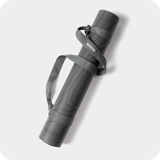 4mm Cushioned Exercise Mat for Yoga & Pilates - Anti Slip, Polyurethane with Suede Top & Carrying Strap