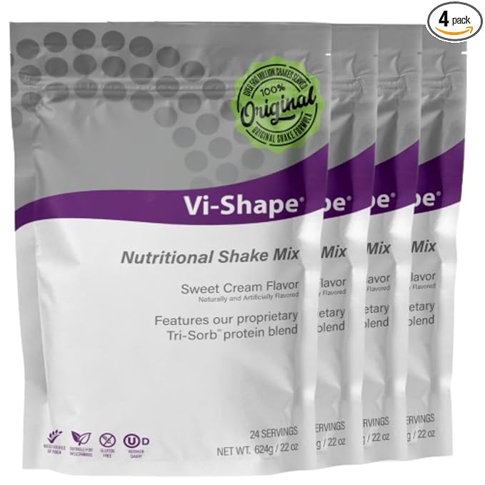 Vi Shape Original Nutritional Shake Mix Sweet Cream Flavor | 22oz (4 Bags, 96 Servings)