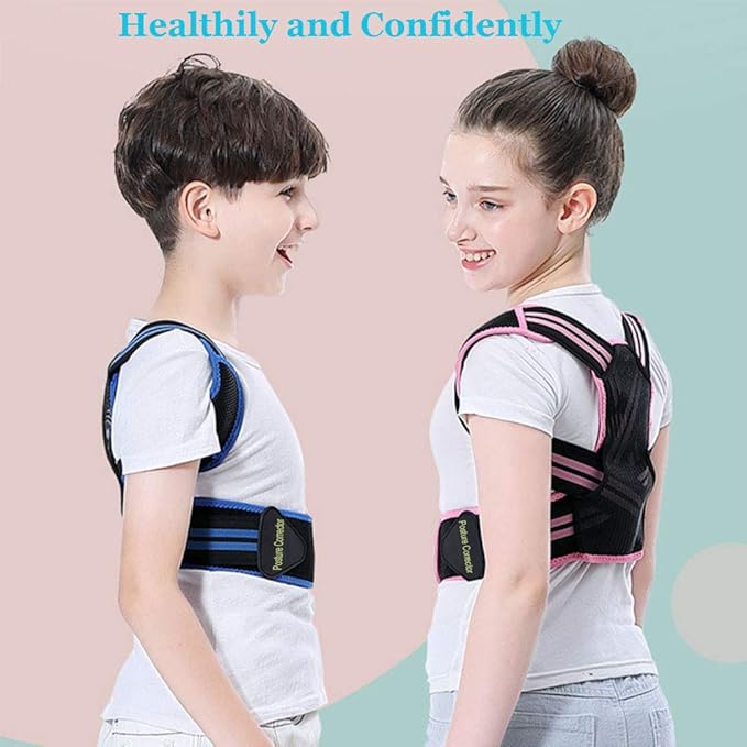 Lexniush Professional Posture Corrector for Kids, Adjustable Upper Back Posture Brace for Teenagers Boys and Girls Under Clothes Spinal Support to Improves Slouch, Prevent Humpback, Relieve Back Pain