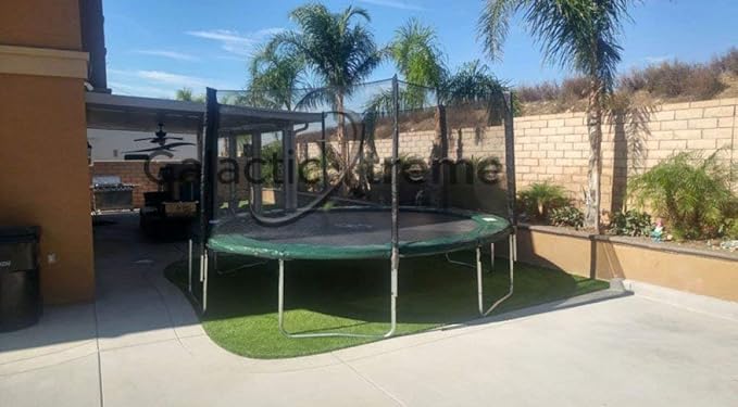 Happy Trampoline Round Trampolines 14 FT, 15 FT, 16 FT - ASTM Approved - Outdoor Gymnastic Trampolines for Adults and Kids with Net Enclosure