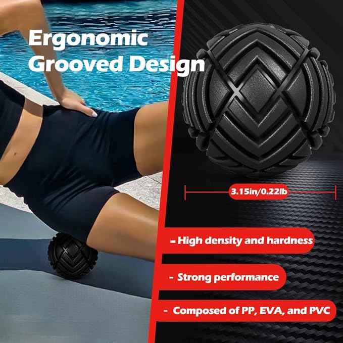 TETOP Fitness Muscle Massage Ball, 3.15in, Therapy Ball for Trigger Point Massage, Trigger Point Ball for Myofascial Release, Mobility Ball for Exercise & Recovery (Blue)