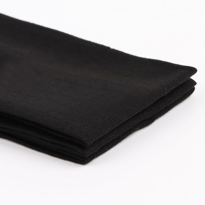 DERAYEE Headbands for Women, 6 Pcs Black Elastic Headbands Soft Fabric Non Slip Hair Bands for Women Yoga Sports Workout (9 x 2.5 Inch)