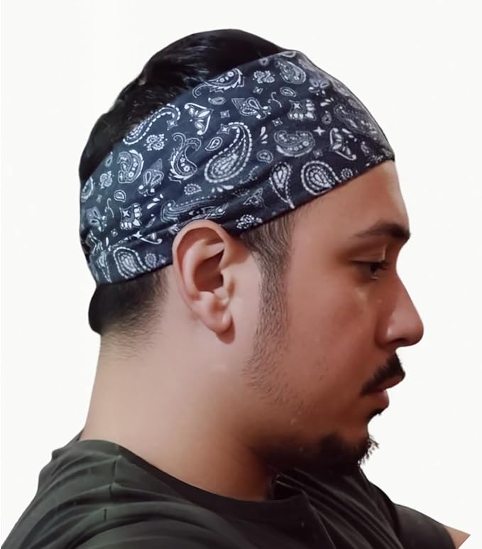 Sweat Headbands for Men,6 Pack Workout Sports Hairband for Gym, Ideal for Fitness,Running,Cycling,Hike