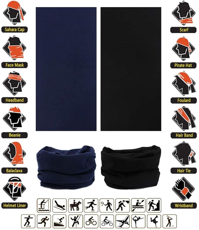 Headband Neck Gaiter Head Wrap Headwear Face Mask Magic Scarf Bandana for Men and Women