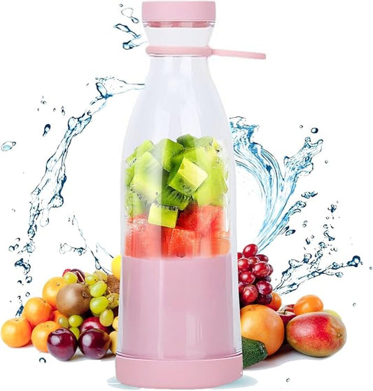 Portable Smoothie Blender Personal Blender for Smoothies and Shakes To Go, Cordless and Rechargeable, 420ml Capacity, MINI, Pink