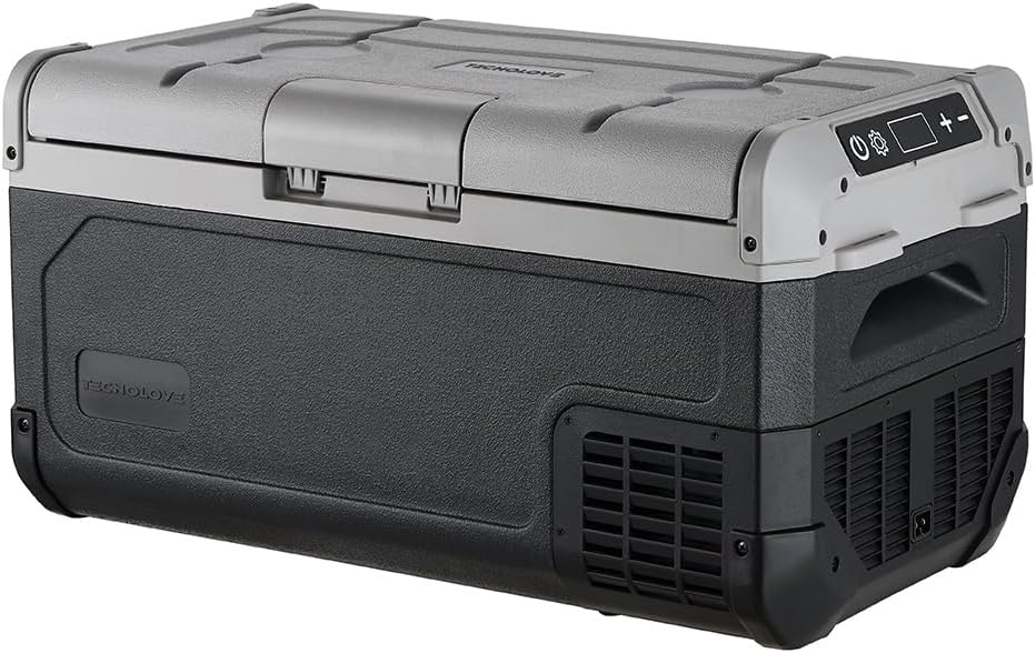 12V Car Refrigerator,32QT Portable Fridge Freezer with Blow Expansion Evaporator,-4℉~68℉ 12/24V DC & 120-240V AC Freezer Cooler for Truck RV SUV Camping Travel,Reversible Door