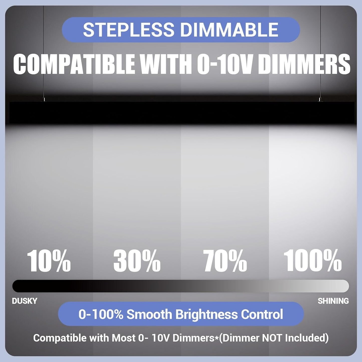 4FT LED Linear Lights 50/45/40/35/30W Up and Down Light, 3000K/4000K/5000K 4 Feet Commercial Linkable Shop Lighting for Office Garage Shop Dining Room bar,0-10V Dimmable 4’ Architectural Fixture,ETL