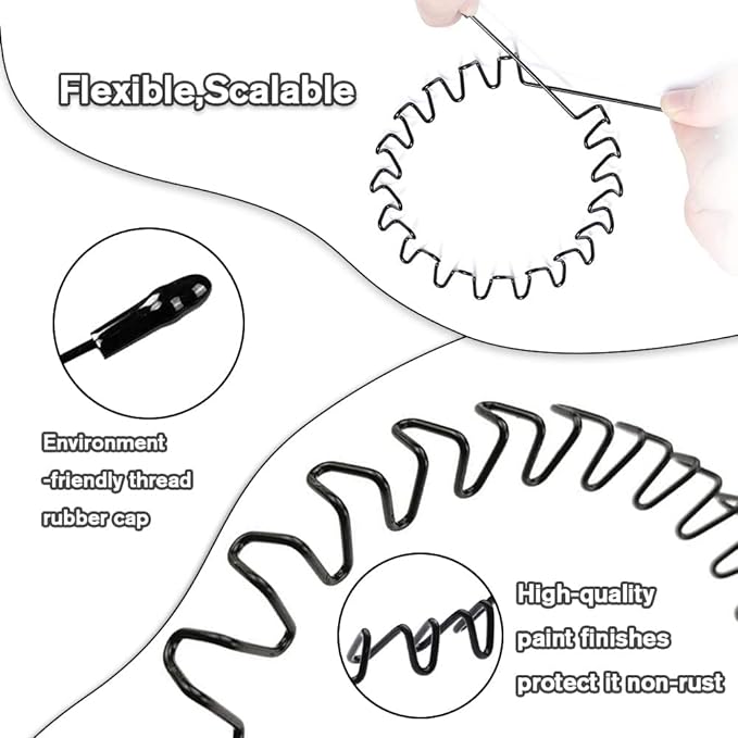 Metal Headbands for Men Fashion Headband for Women, Unisex Wavy Hair Bands Outdoor Sports Head Bands Simple Elastic Non-Slip Hair Accessories (6 Pack)