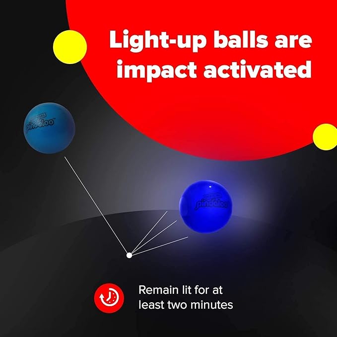 pindaloo Original Led Light Neon Skill Game with 2 Balls- Gifts for Kids and Adults Indoor & Outdoor Games, Girls, & Teens - Gift Ideas, Fun Stuff, Develops Motor & Juggling Skills (Neon)