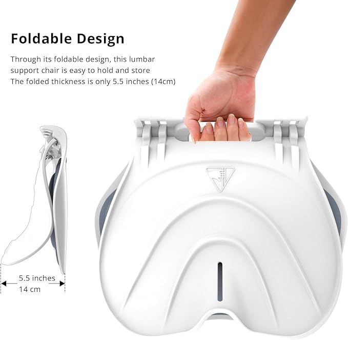 Foldable Lumbar Back Support Chair Ergonomic Curve for Posture Corrector Back Pain Relief Perfect for Floor Seat Officework Homework Small Size for Children Teenagers Youths (Yellow)