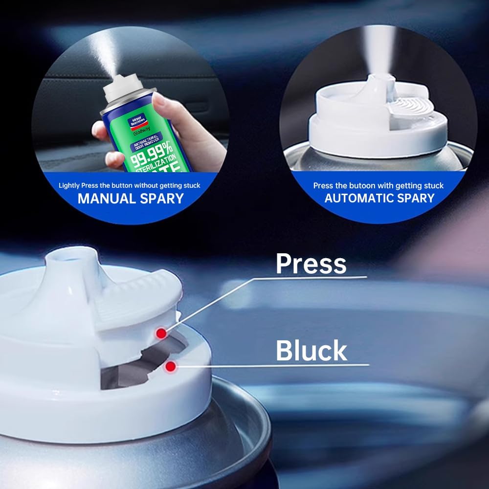 Glodway Whole Car Air Refresher,Odor Eliminator Remover Spray For Car,Green Tea Strong Freshener With Odour Eliminator Technology,Long-Lasting Scent,6 Ounce(Pack of 1)