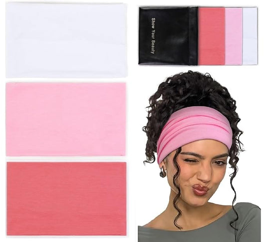 Huachi Wide Headbands for Women Non Slip Thick Womens Headbands Boho Elastic Hair Bands for Women's Hair Stretchy Sweat Headband for Workout Running Working