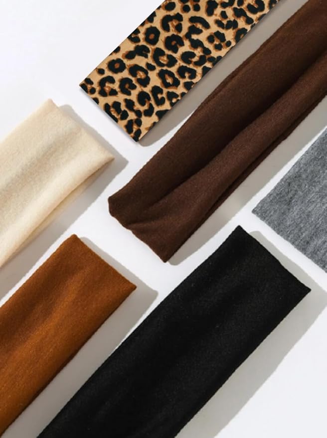 Tobeffect Headbands for Women Non Slip Trendy Womens Headbands 7PCS Elastic Hair Bands for Women's Hair Workout Sweat Head Bands Soft Thick Cotton Cloth Headband for Yoga Running Sport