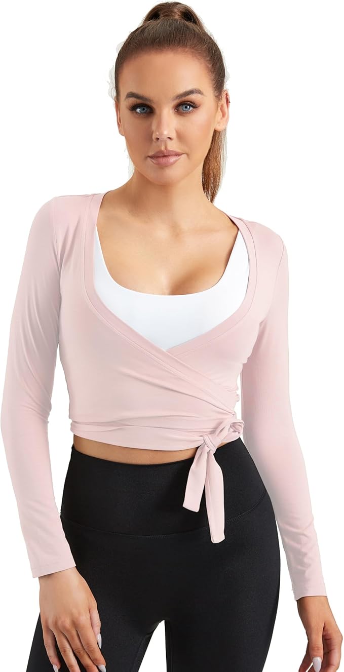 Women Tie Front Shrug Long Sleeve Bolero Cardigan Lightweight Casual Tops