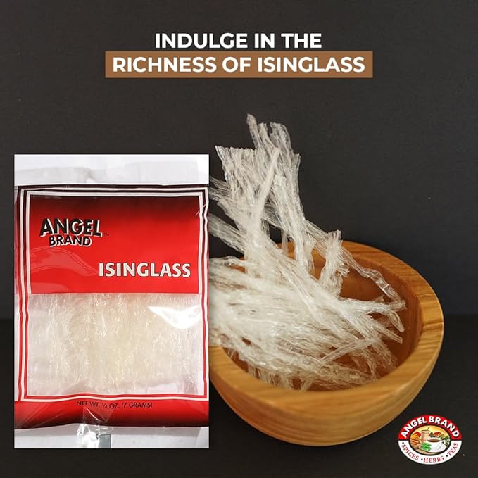 Angel Brand Isinglass 0.25 oz Pouch Pack of 3 - Sourced from Red Sea Algae - Agar Agar Primarily used as a thickening agent in soups, jellies, custards, and ice creams