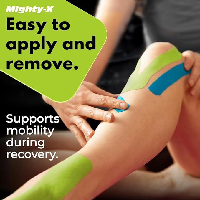 Waterproof Kinesiology Tape - 3 Rolls - Knee Support & Muscle Pain Relief - 16.4 ft Uncut Sports Kinetic Tape for Joint Stability - 50 Instructional Videos