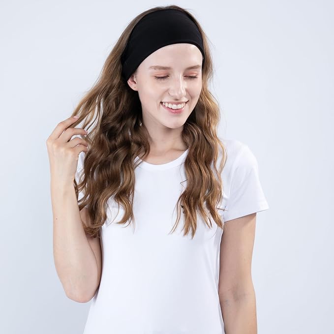 RITOPER Wide Headbands for Women Non Slip, Workout Yoga Running Womens Headband Boho Hair Bands for Women's Hair, Thick Sweat Head Bands Solid Head Wraps Bandana